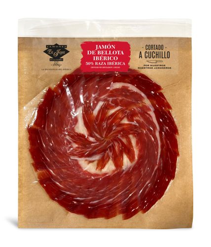 Jamón ibérico de bellota a cuchillo envasado al vacío