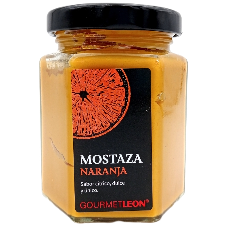 6314-mostaza-naranja-conservas-gourmet-leon Mostaza con Naranja Gourmet León 160 ml - Imagen 1